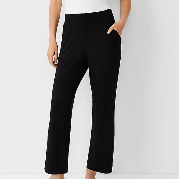 Ann Taylor Pants - (3/$25) Ann Taylor Black Straight Leg Stretchy Cotton Pull On Slacks
